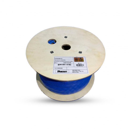 Panduit BUNDLE 5 Reels Category 6A, Low Smoke Zero Halogen (LSZH), 4-Pair, U/UTP, 23AWG Copper Cable, Blue jacket, 1000ft/305m.