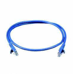 Category 6 UTP 24AWG Copper Patch Cord with Modular Plug on each end. Blue Color, 2m.
