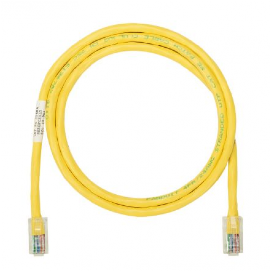 Panduit NK Copper Patch Cord, Category 5e, Yellow UTP 24AWG Cable, 2 Meter
