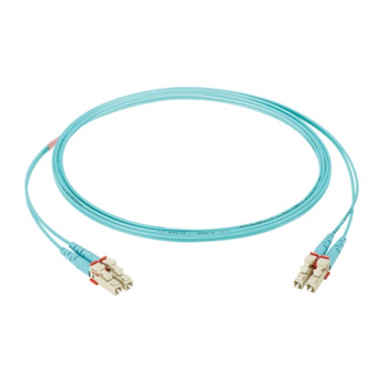 Panduit Panduit Netkey LC to LC patch cord, OM3, riser, duplex (1.6 mm jacket), Aqua, 3 meters