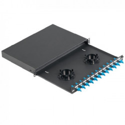 Panduit NetKey Fiber Drawer with 12 LC duplex adapters for (OM3/OM4) Multimode fiber