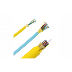50um OM3 12 Fiber Indoor Distribution Cable, LSZH, 900um Buffered Fibers. Aqua color.
