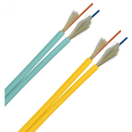 Panduit 50um OM3 2 Fiber Indoor 2.9mm Duplex (Zipcord) Cable, Riser (OFNR), 900um Buffered Fibers